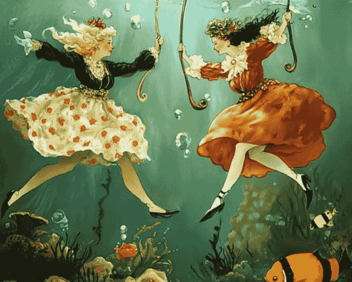 Ladies Underwater Animation Diamond Painting