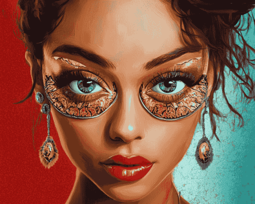 Lady Four Eyes Woman Diamond Painting