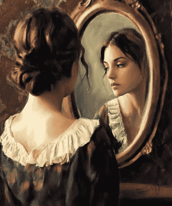 Lady Mirror Diamond Painting