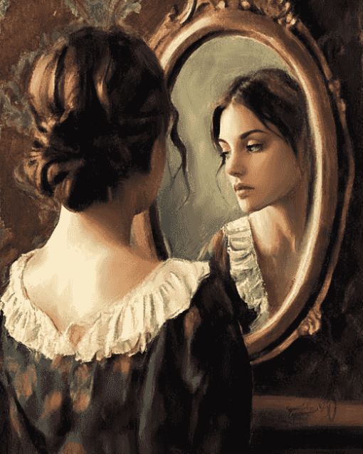 Lady Mirror Diamond Painting