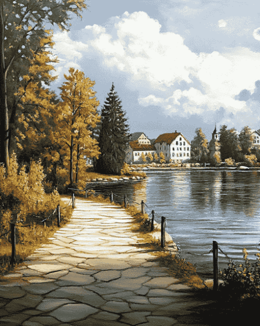 Lake Landscape Views Diamond Painting