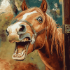 Laughing Horse Brown Diamond Painting