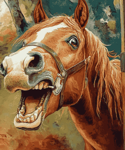 Laughing Horse Brown Diamond Painting