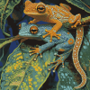 Leaf-Inspired Frog and Gecko Diamond Painting