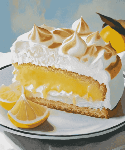 Lemon Meringue Cake Delight Diamond Painting