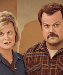 Leslie and Ron Pop Culture Diamond Painting