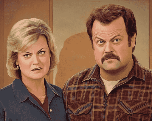 Leslie and Ron Pop Culture Diamond Painting