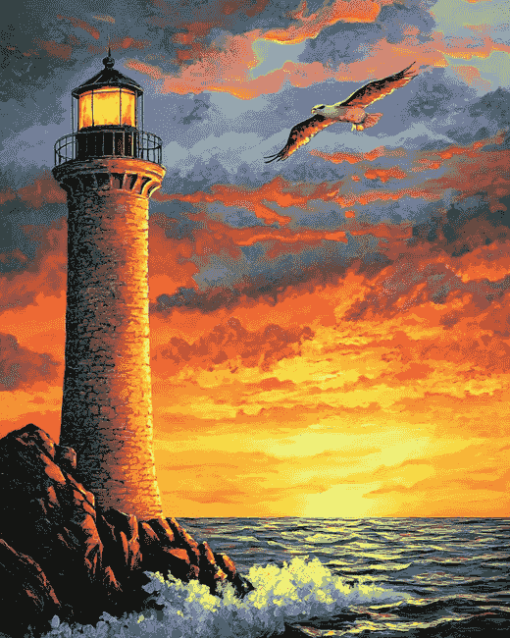 Lighthouse Fantasy Landscape Diamond Painting