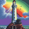 Lighthouse Rainbow Scene Diamond Painting