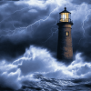 Lighthouse Storm Scene Diamond Painting