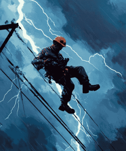 Lightning Lineman Diamond Painting