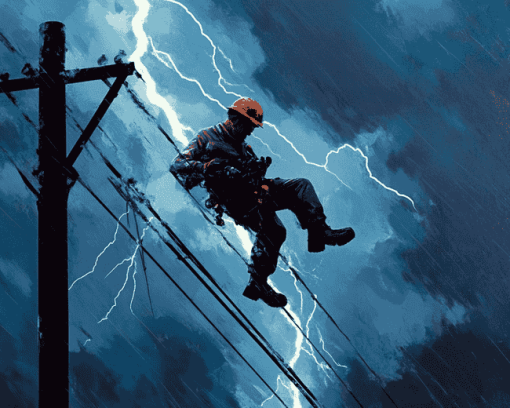 Lightning Lineman Diamond Painting