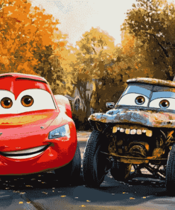 Lightning McQueen and Mater Cartoon Diamond Painting