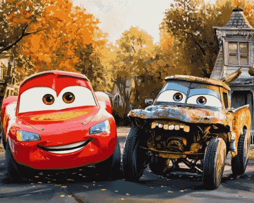 Lightning McQueen and Mater Cartoon Diamond Painting