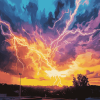 Lightning Sunset Diamond Painting