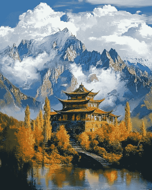 Lijiang Mountain Scenery Diamond Painting