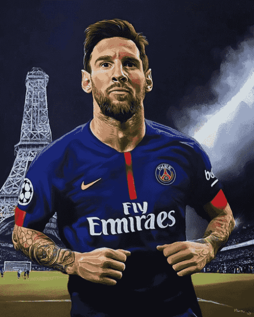 Lionel Messi Famous PSG Diamond Painting