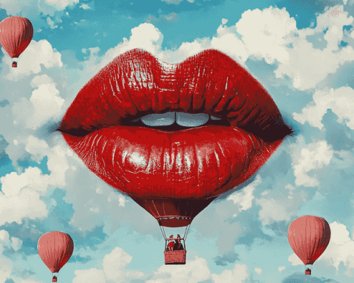 Lips Hot Air Balloons Diamond Painting