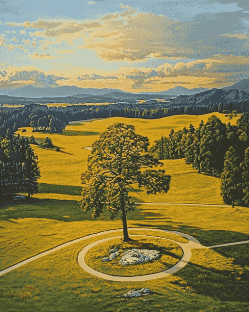 Lithuanian Mountain Views Diamond Painting