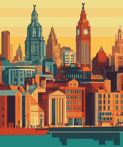 Liverpool Skyline Cities Diamond Painting