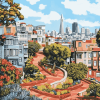 Lombard Street San Francisco Cityscape Diamond Painting