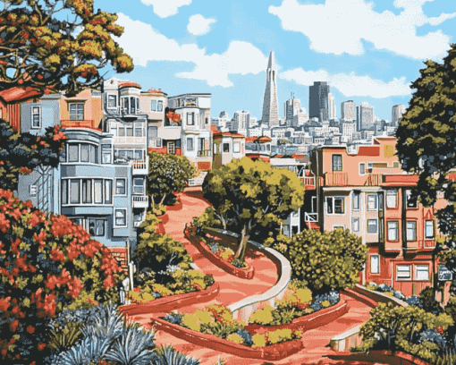 Lombard Street San Francisco Cityscape Diamond Painting