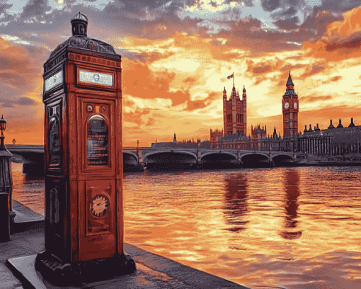 London Sunset Thames Diamond Painting