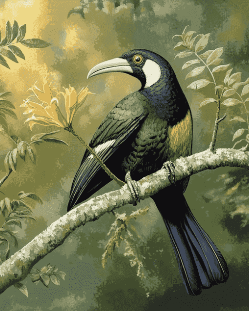 Lonely Huia Bird Diamond Painting