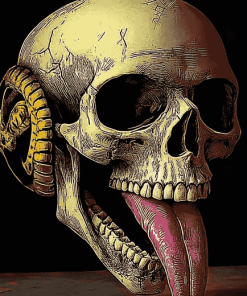 Long Tongue Skull Diamond Painting