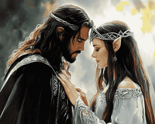 Lord of the Rings Aragorn and Arwen Diamond Painting