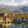 Lucerne Cityscape Switzerland Diamond Painting