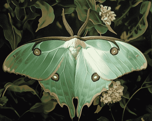 Luna Moth Butterfly Diamond Painting