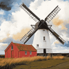 Lytham Windmill Landscape Diamond Painting