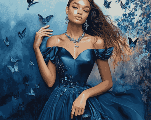 Madison Bailey in Blue Celebrity Diamond Painting