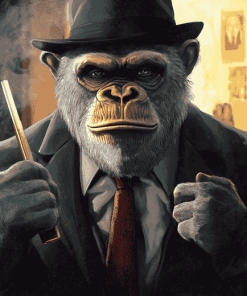 Mafia Monkey Cartoon Diamond Painting