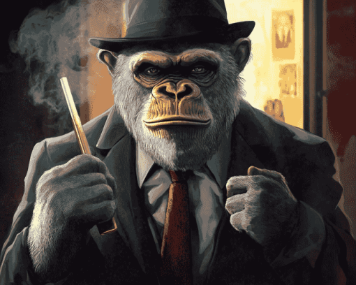 Mafia Monkey Cartoon Diamond Painting