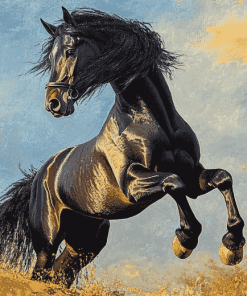 Majestic Black Stallion Diamond Painting