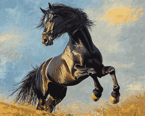 Majestic Black Stallion Diamond Painting