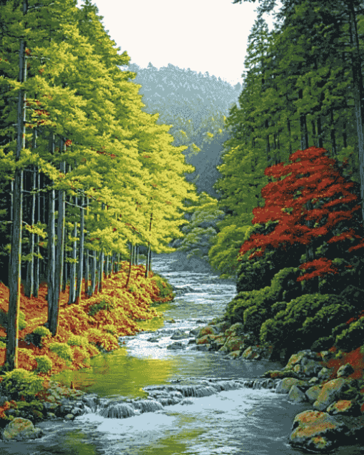 Majestic River Valley Diamond Painting