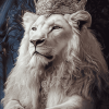 Majestic White Lion Fantasy Diamond Painting