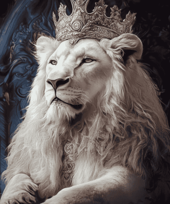 Majestic White Lion Fantasy Diamond Painting