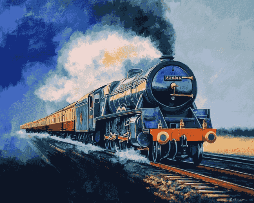 Mallard Steam Engine Diamond Painting