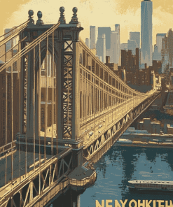 Manhattan Bridge Cityscape Diamond Painting