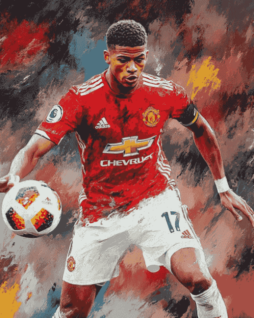 Marcus Rashford Famous Football Diamond Painting