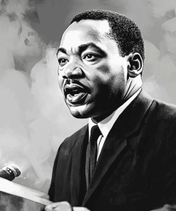 Martin Luther King Jr Black White Diamond Painting