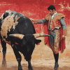 Matador Bullfight Enthralling Scene Diamond Painting