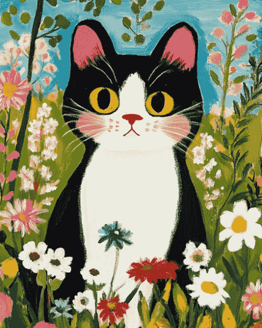 Maud Lewis Cat Art Diamond Painting