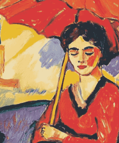 Max Pechstein Red Parasols Diamond Painting