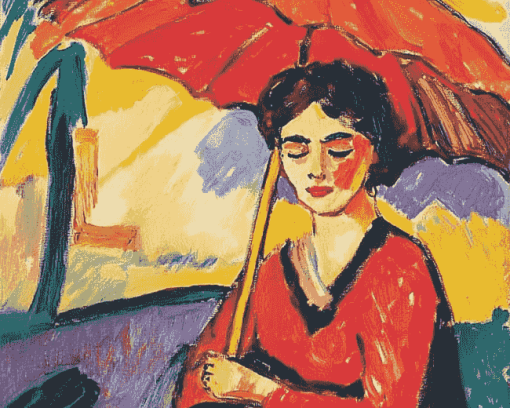 Max Pechstein Red Parasols Diamond Painting