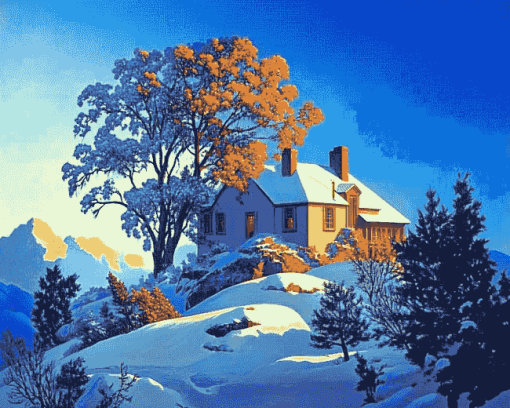 Maxfield Parrish Winter Scenery Diamond Painting